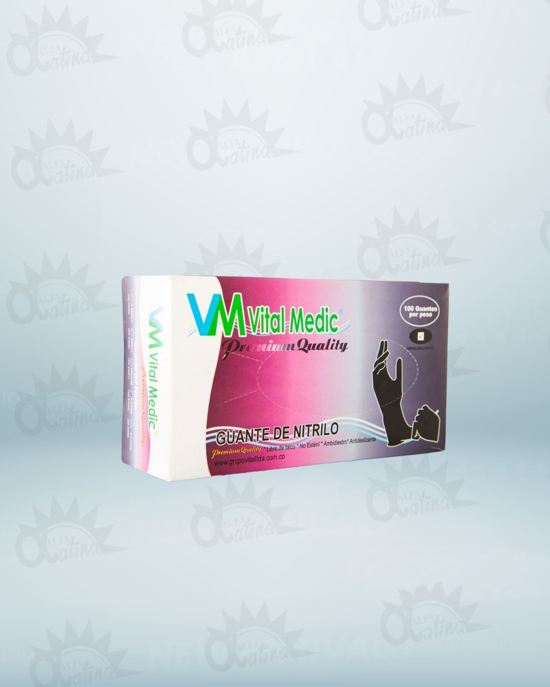 GUANTES DE NITRILO NEGRO TALLA M. CAJA X 100 UND